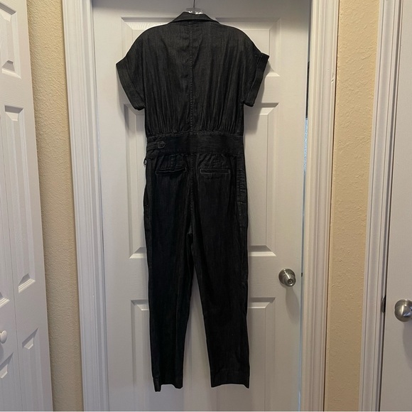 NWT Lauren Ralph Lauren Denim Jumpsuit 
Nightfall Wash Collar ShortSleeve Size 4 - Picture 2 of 11